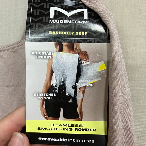 Maidenform Women's XL Blush Shapewear Seamless Mid Thigh Bodysuit Light Shaping - Picture 11 of 15